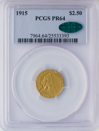 1915 $2 1/2 Indian PCGS PR64 CAC 1915 $2 1/2 Indian PCGS PR64 CAC