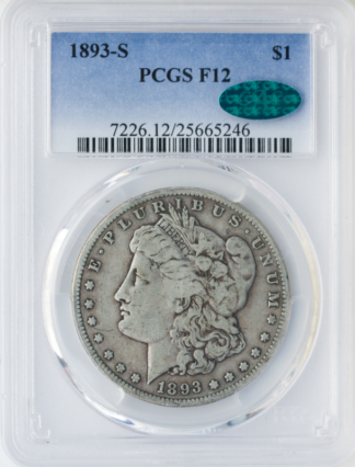 1893-S Morgan $1 PCGS F12 CAC 1893-S Morgan $1 PCGS F12 CAC