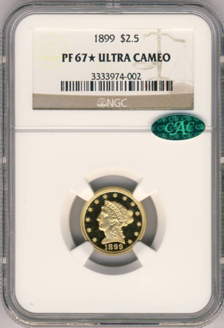 1899 $2 1/2 Liberty NGC PR67 Ultra Cameo CAC