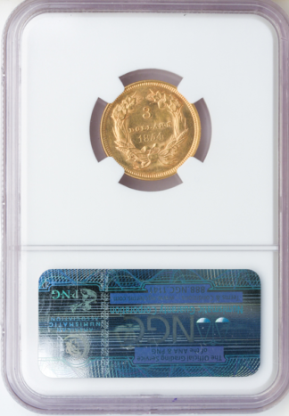 1854 $3 Indian Princess NGC MS61 CAC 1854 $3 Indian Princess NGC MS61 CAC
