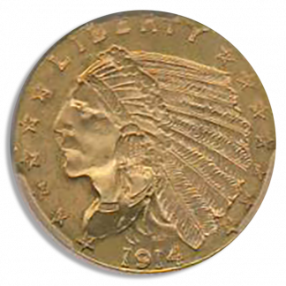 1914 $2 1/2 Indian PCGS MS64 CAC 1914 $2 1/2 Indian PCGS MS64 CAC