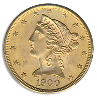 1900 $5 Liberty PCGS MS65 CAC 1900 $5 Liberty PCGS MS65 CAC