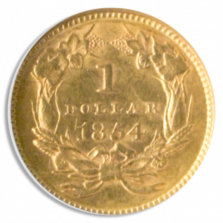 1854 Ty 2 Gold $1 NGC AU58 1854 Ty 2 Gold $1 NGC AU58