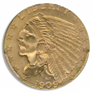 1909 $2 1/2 Indian PCGS MS65 CAC 1909 $2 1/2 Indian PCGS MS65 CAC