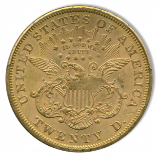 1866-S $20 Liberty With Motto PCGS AU58 1866-S $20 Liberty With Motto PCGS AU58