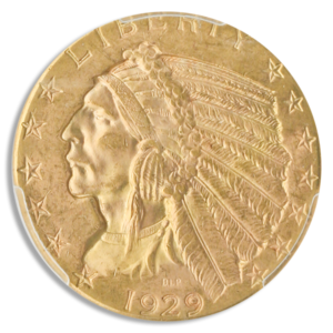 1929 $5 Indian PCGS MS64 +