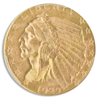 1929 $5 Indian PCGS MS64 +