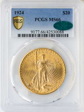 1924 $20 Saint Gaudens PCGS MS66 CAC 1924 $20 Saint Gaudens PCGS MS66 CAC