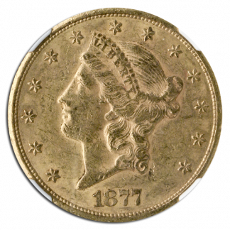 1877-CC $20 Liberty NGC AU55 1877-CC $20 Liberty NGC AU55