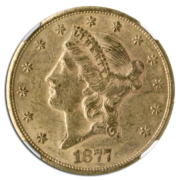 1877-CC $20 Liberty NGC AU55 1877-CC $20 Liberty NGC AU55