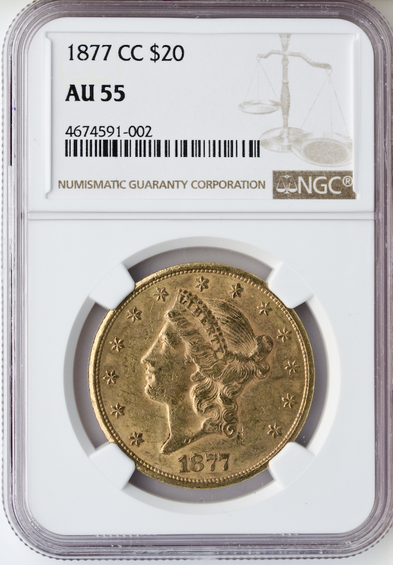 1877-CC $20 Liberty NGC AU55 1877-CC $20 Liberty NGC AU55