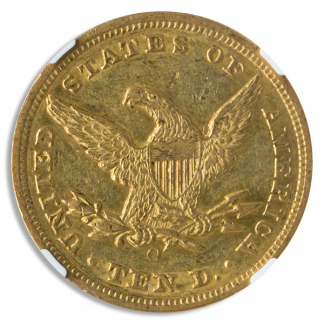 1856-O $10 Liberty NGC AU55 CAC 1856-O $10 Liberty NGC AU55 CAC