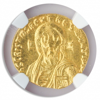 Byzantine Empire Justinian II AV Solidus Christ with Cross NGC MS Str:3 Srf:4 4.0g Byzantine Empire Justinian II AV Solidus Christ with Cross NGC MS Str:3 Srf:4 4.0g
