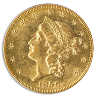 1856-S $20 Liberty SSCA SPLTS PCGS AU58 CAC 1856-S $20 Liberty SSCA SPLTS PCGS AU58 CAC