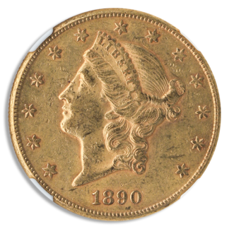 1890-CC $20 Liberty NGC AU55 CAC