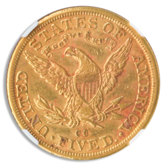 1882-CC $5 Liberty NGC AU55 CAC