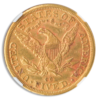 1882-CC $5 Liberty NGC AU55 CAC 1882-CC $5 Liberty NGC AU55 CAC