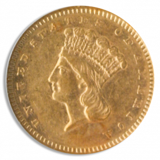 1859-S $1 Gold NGC AU55