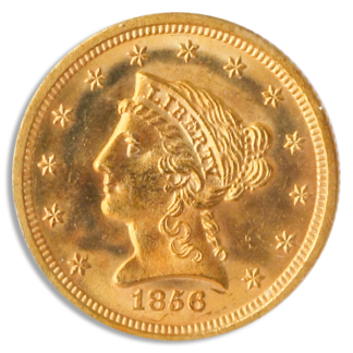 1856-S $2 1/2 Liberty SSCA PCGS MS65 CAC