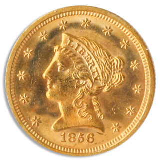 1856-S $2 1/2 Liberty SSCA PCGS MS65 CAC 1856-S $2 1/2 Liberty SSCA PCGS MS65 CAC