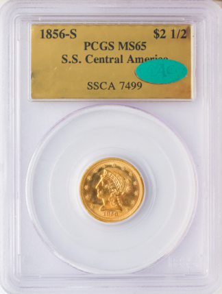 1856-S $2 1/2 Liberty SSCA PCGS MS65 CAC 1856-S $2 1/2 Liberty SSCA PCGS MS65 CAC