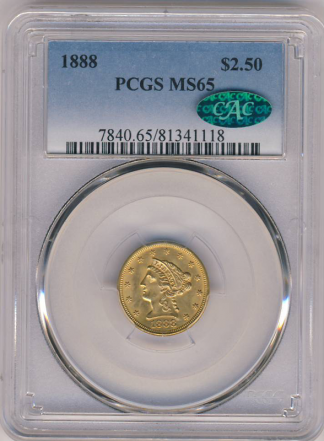 1888 $2 1/2 Liberty PCGS MS65 CAC 1888 $2 1/2 Liberty PCGS MS65 CAC