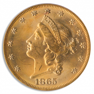 1865-S $20 Liberty Brother Jonathan PCGS MS64 CAC 1865-S $20 Liberty Brother Jonathan PCGS MS64 CAC