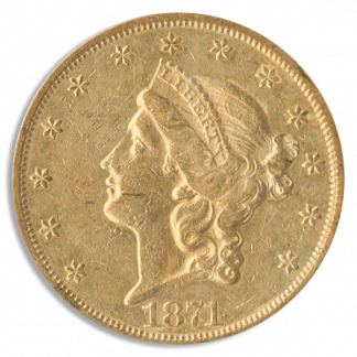 1871-CC $20 Liberty PCGS AU53