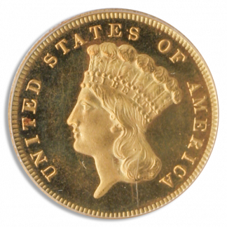 1880 3 Dollar Indian Princess Obverse