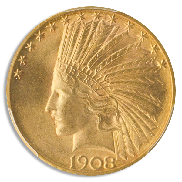 1908-S $10 Indian PCGS MS64 CAC 1908-S $10 Indian PCGS MS64 CAC