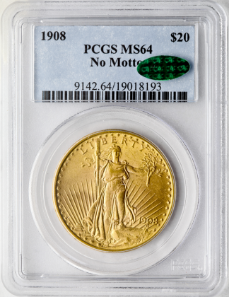 $20 ST GAUDENS N/M CERTIFIED MS64 CAC (Dates/Types Vary) $20 ST GAUDENS N/M CERTIFIED MS64 CAC (Dates/Types Vary)