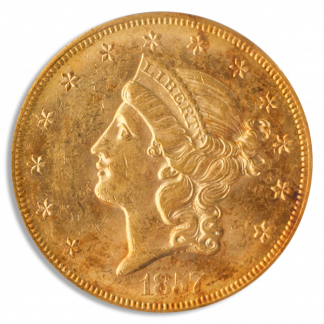 1857-S $20 Liberty SSCA PCGS AU53
