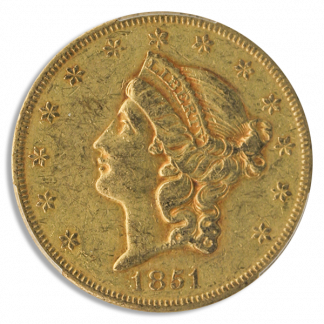 1851-O $20 Liberty PCGS XF45 CAC 1851-O $20 Liberty PCGS XF45 CAC