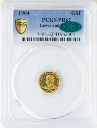 1904 $1 Lewis and Clark Gold Commemorative PCGS PR62 CAC 1904 $1 Lewis and Clark Gold Commemorative PCGS PR62 CAC