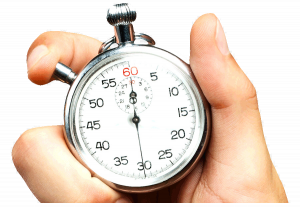 image of hand holding a stopwatch