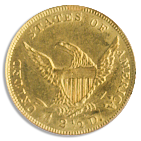 1839-D $2 1/2 Classic Hed PCGS AU58