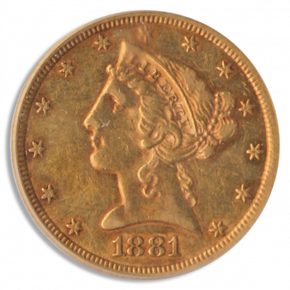 1881-CC $5 Liberty PCGS AU53 CAC