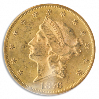 1876-CC $20 Liberty PCGS MS61 CAC