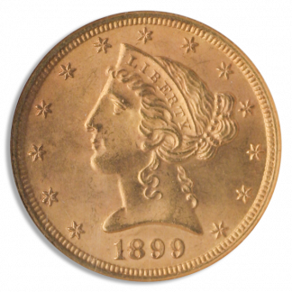 1899 $5 Liberty Gold Coin NGC Mint State 65(MS65) CAC 1899 $5 Liberty Gold Coin NGC Mint State 65(MS65) CAC