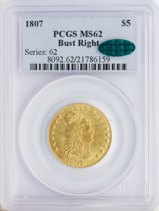 1807 Draped BUst Right PCGS MS62 CAC 1807 Draped BUst Right PCGS MS62 CAC
