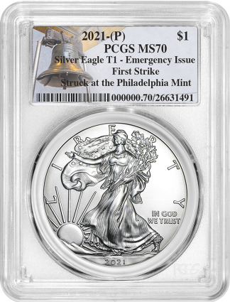 2021(P) 1 oz American Silver Eagle MS70 Emergency Release PCGS (Tpes Vary) 2021(P) 1 oz American Silver Eagle MS70 Emergency Release PCGS (Tpes Vary)