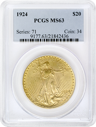 $20 Saint Gaudens MS63 Certified $20 Saint Gaudens MS63 Certified