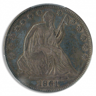 1861 CSA Seated Liberty Half Restrike PCGS AU58 CAC 1861 CSA Seated Liberty Half Restrike PCGS AU58 CAC