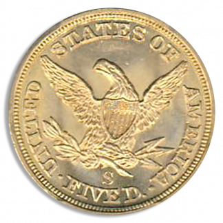 1857-S $5 Liberty SSCA POD PCGS MS64 CAC