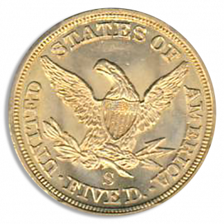 1857-S $5 Liberty SSCA POD PCGS MS64 CAC 1857-S $5 Liberty SSCA POD PCGS MS64 CAC