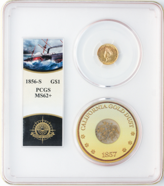 1856-S Gold $1 Type II SSCA POD PCGS MS62 + 1856-S Gold $1 Type II SSCA POD PCGS MS62 +