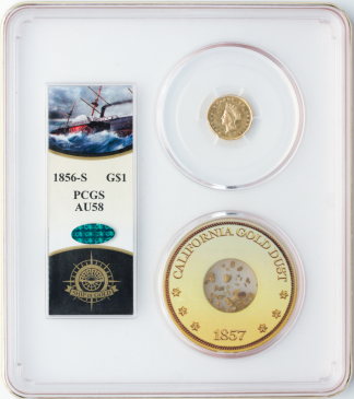1856-S Gold $1 SSCA POD PCGS AU58 CAC