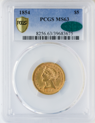 1854 $5 Liberty PCGS MS63 CAC 1854 $5 Liberty PCGS MS63 CAC