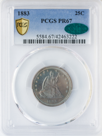 1883 Seated Liberty Quarter PCGS PR67 CAC 1883 Seated Liberty Quarter PCGS PR67 CAC