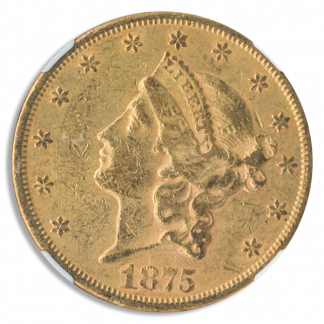 1875 $20 Liberty NGC AU55 CAC